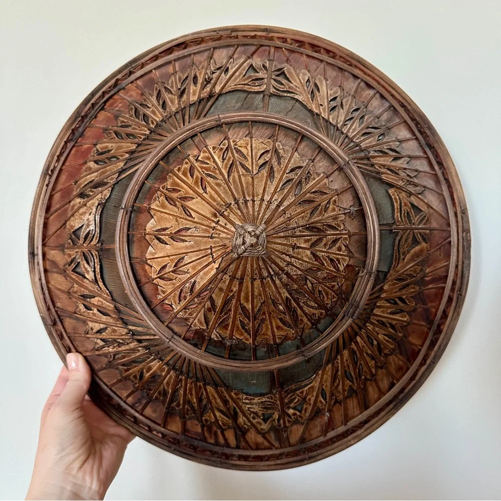 ANTIQUE Decorative Asian Conical Hat (nón lá in Vietnam)